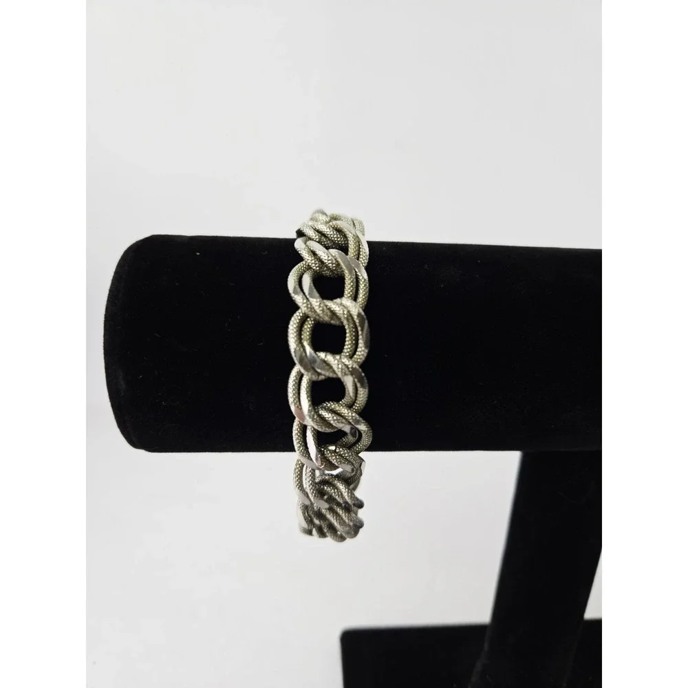 Vintage Napier Heavy Braided Bracelet Silver Tone Statement‎ 8